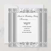 Sweet 61 16 verjaardag Silver White Pearl Kaart (Achterkant)