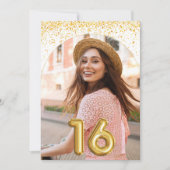 Sweet 61 16e Confetti Birthday Party Kaart (Voorkant)