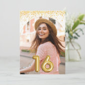 Sweet 61 16e Confetti Birthday Party Kaart (Staand voorkant)