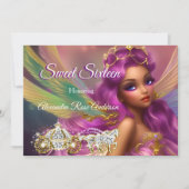 Sweet 61 16e sprookje Paars roze vervoer Kaart (Voorkant)