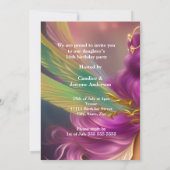 Sweet 61 16e sprookje Paars roze vervoer Kaart (Achterkant)