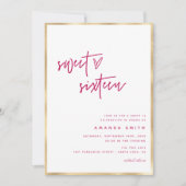 Sweet 61 modern script Faux Gold Foil roze in Kaart (Voorkant)