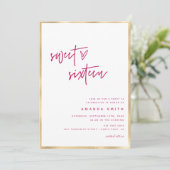 Sweet 61 modern script Faux Gold Foil roze in Kaart (Staand voorkant)