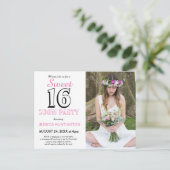 Sweet 61 virtuele uitnodiging van de Birthday Part (Staand voorkant)