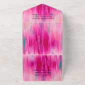 Sweet 61 Waterverf Meisje  Roze All In One Uitnodiging (Buitenkant)