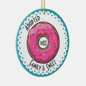Sweet Aangenomen foto Donut Dated Keramisch Ornament (Rechts)