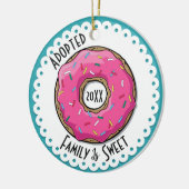 Sweet Aangenomen foto Donut Dated Keramisch Ornament (Links)