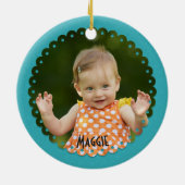 Sweet Aangenomen foto Donut Dated Keramisch Ornament (Achterkant)