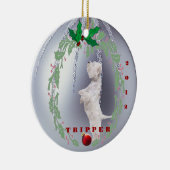Sweet Aanpassen - Westie Puppys 1 Kerstmis Keramisch Ornament (Rechts)
