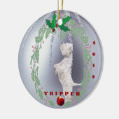 Sweet Aanpassen - Westie Puppys 1 Kerstmis Keramisch Ornament (Links)