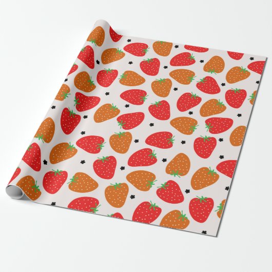 Sweet aardbei cadeaupapier (Uitgerold)