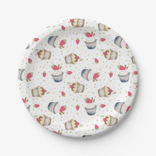 Sweet aardbei Cupcake Pattern Bord