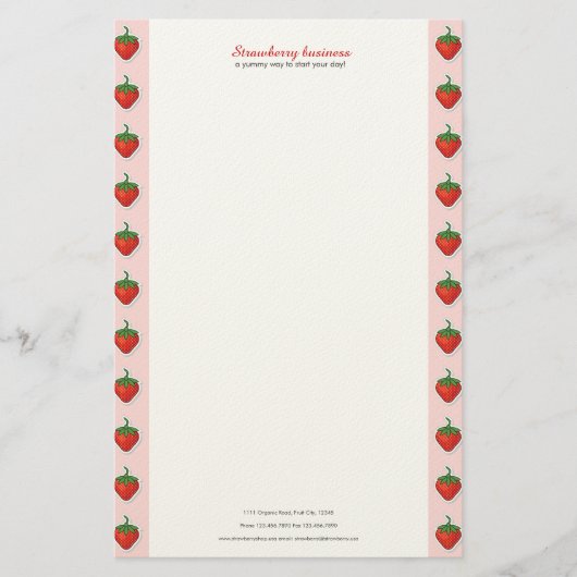Sweet aardbei - op maat gemaakt en aanpasbaar briefpapier (Voorkant)