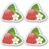 Sweet-aardbei, reeks 4 sticker (Voorkant)