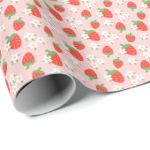 Sweet Aardbeien & Daisies Wrapping Paper Roll Cadeaupapier (Rol Hoek)