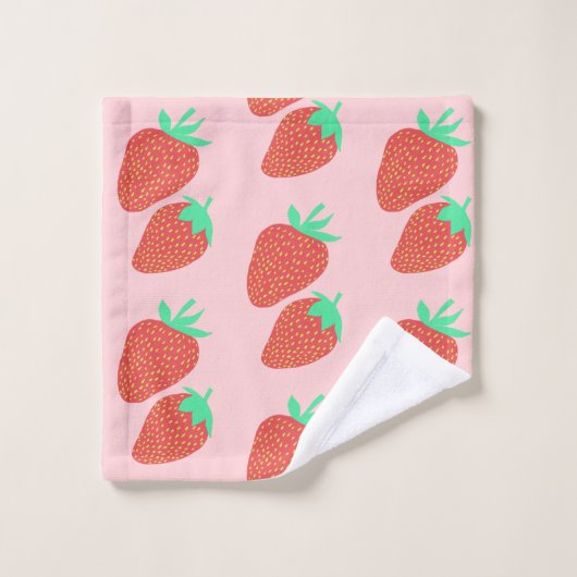 Sweet aardbeien Fruity Pink Bad Handdoek (Wasdoekje)