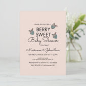 Sweet aardbeien Handgeverfd Baby shower Kaart (Staand voorkant)