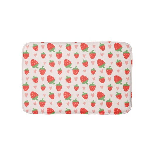 Sweet Aardbeien & Hearts Badmat (Voorkant)