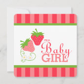 Sweet aardbeien Roze en Groen Baby shower Kaart (Voorkant)