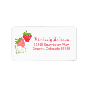 Sweet Aardbeien Roze en Groen Etiket