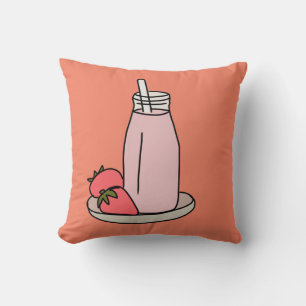 Sweet aardbeienmokshake schattig roze kussen