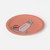 Sweet aardbeienmokshake schattig roze papieren bordje (Gekanteld)