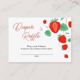 Sweet aardbery Baby shower Diaper Raffle Informatiekaartje