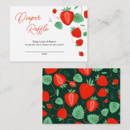 Sweet aardbery Baby shower Diaper Raffle Informatiekaartje