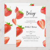 Sweet Aardbery Baby shower Uitnodiging (Voorkant / Achterkant)