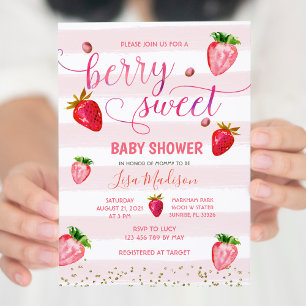 Sweet Aardbery Baby shower Uitnodiging