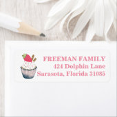Sweet aardbery Cupcake Return Address Label (Insitu)