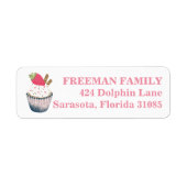 Sweet aardbery Cupcake Return Address Label (Voorkant)