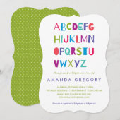 Sweet ABC Modern Baby shower Invitation Kaart (Voorkant / Achterkant)