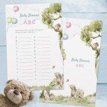 Sweet ABC Namen Bearly Wait Baby shower Spel