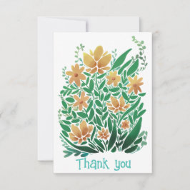 Sweet Abstract Floral Flat Bedankt Card