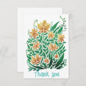 Sweet Abstract Floral Flat Bedankt Card (Voorkant / Achterkant)