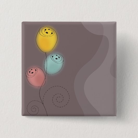 Sweet Abstract Flowers Vierkante Button 5,1 Cm (Voorkant)