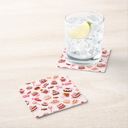 Sweet achtergrond kartonnen onderzetters (Insitu)
