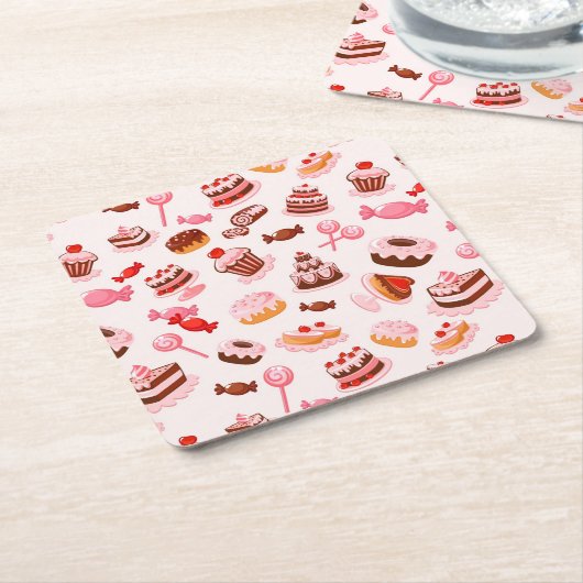 Sweet achtergrond kartonnen onderzetters (Schuin)