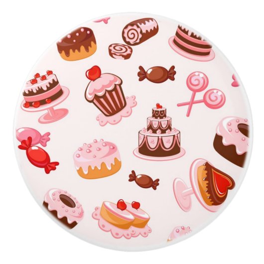 Sweet achtergrond keramische knop (Voorkant)