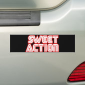 Sweet Action College Retro jaren 80 Humor Bumpersticker (Op auto)