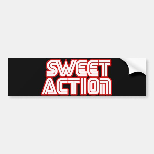 Sweet Action College Retro jaren 80 Humor Bumpersticker (Voorkant)