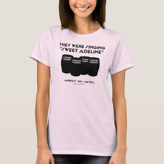 "Sweet Adeline" T-shirt voor vrouwen (Bleek roze) (Voorkant)