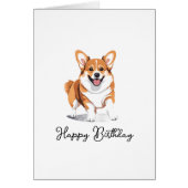 Sweet Adorable Corgi Birthday Card Heartfelt  (Voorkant)