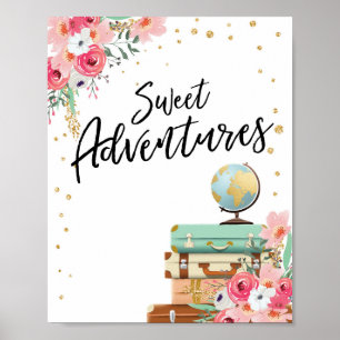 Sweet Adventures-bord Travel Shower-bord Poster