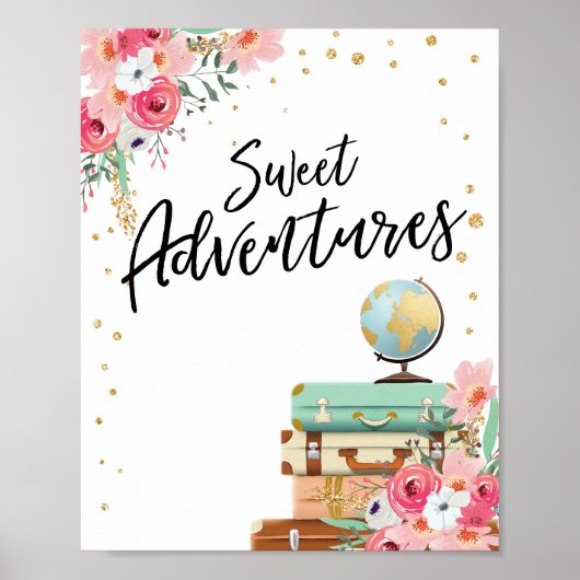 Sweet Adventures-bord Travel Shower-bord Poster (Voorkant)