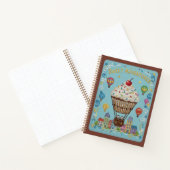 Sweet Adventures Embroidered Cupcake Air Ballon Notitieboek (Binnen)