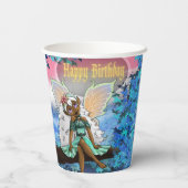 Sweet African American Fairy Birthday Papieren Bekers (Achterkant)