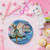 Sweet African American Fairy Birthday Papieren Bordje (Feest)