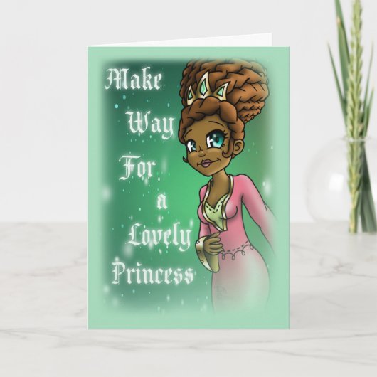 Sweet African American Princess Birthday Kaart (Voorkant)